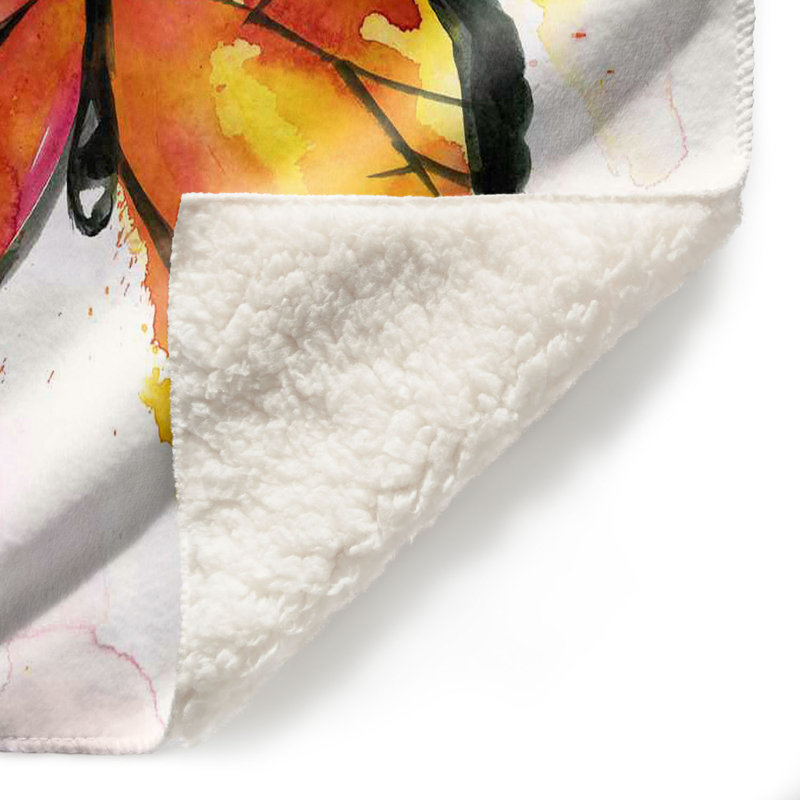 Couverture sherpa doux papillon monarch, l 51 po x L 60 po