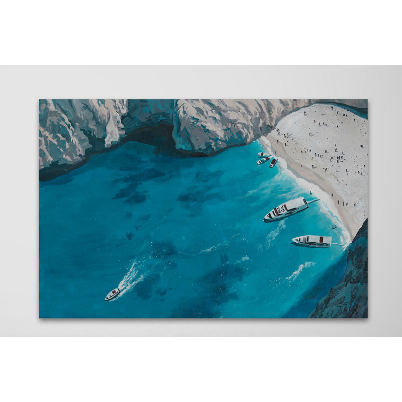 Blue Cove - Wrapped Canvas Painting, 101cm H x 152cm W x 3.81cm D