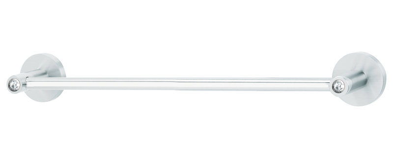 Swarovski Crystal 1 Wall Mounted Towel Bar, 2" H x 19.38" L x 2.38" D, Polished Chrome