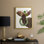 «Christmas Moose and Christmas Gift», reproduction encadrée - bois massif