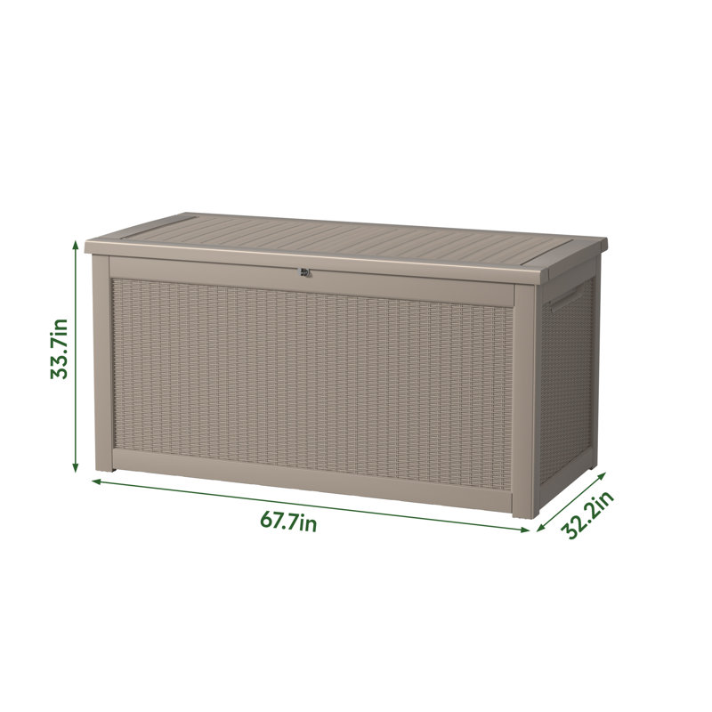 Boîte de rangement en résine résistante à l'eau durable de 260 gallons pour l'intérieur et l'extérieur pour le mobilier de jardin