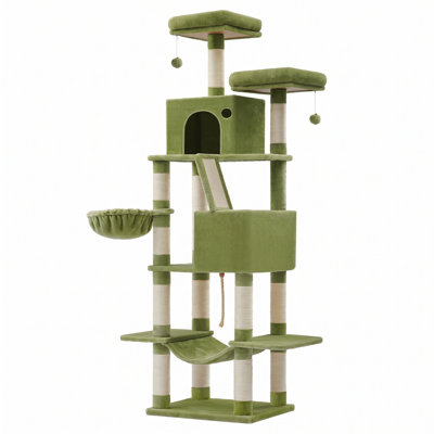 Cat Tree with 13 Scratching Posts, Multi-Level Plush Cat Condo