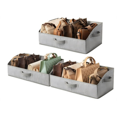 Closet Organizers And Storage, Trapezoid Storage Bins, Gray, Dog Toy Bin, Storage Baskets For Shelves, Fabric Storage Bins With Handles, Clothing Orga