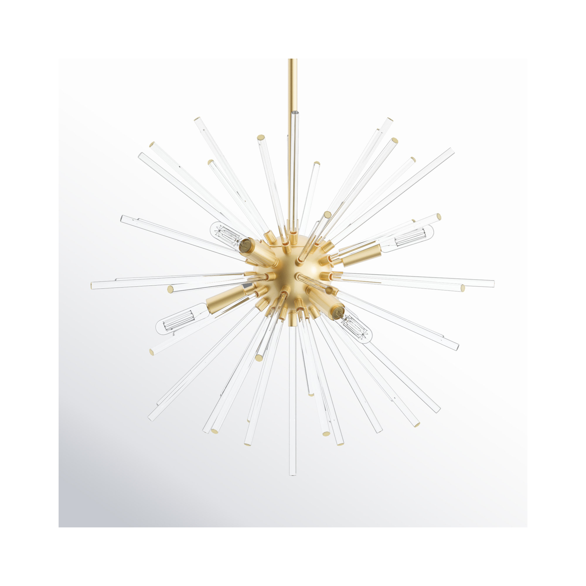 Ryzen 6 - Light Metal Dimmable Sphere Chandelier, Satin Brass