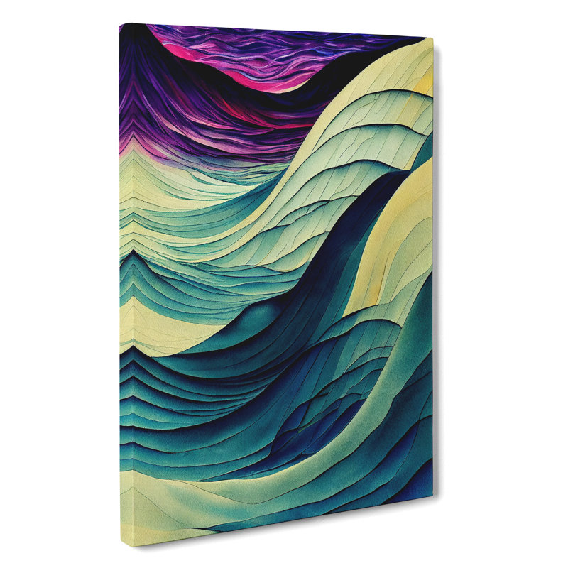 Layers Of An Ocean Wave Abstract No.1 - Wrapped Canvas Print, 50cm H x 35cm W x 3cm D