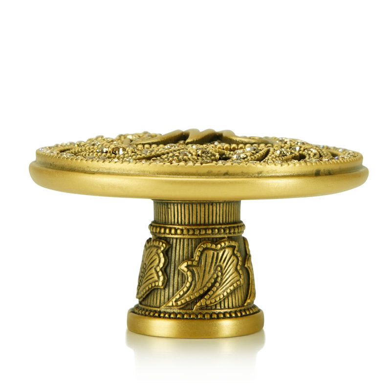 EVENING DRESS V INITIAL W KNOB; LT COLORADO TOPAZ MUSEUM GOLD FINISH