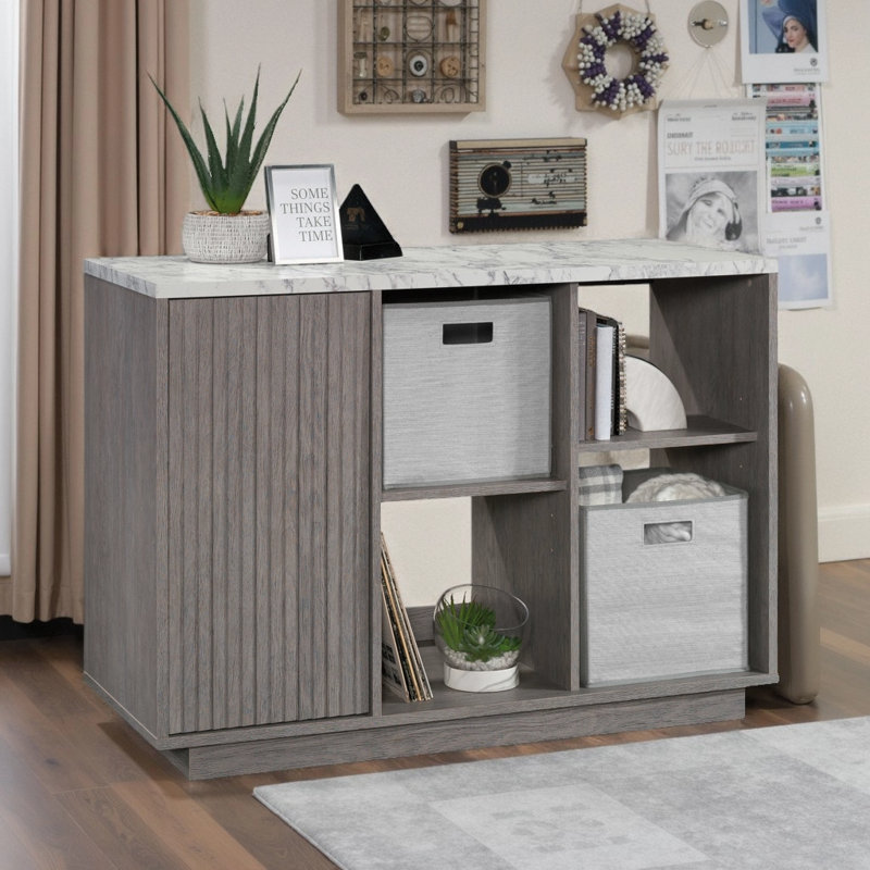 Armoire de rangement décorative au fini gris moderne
