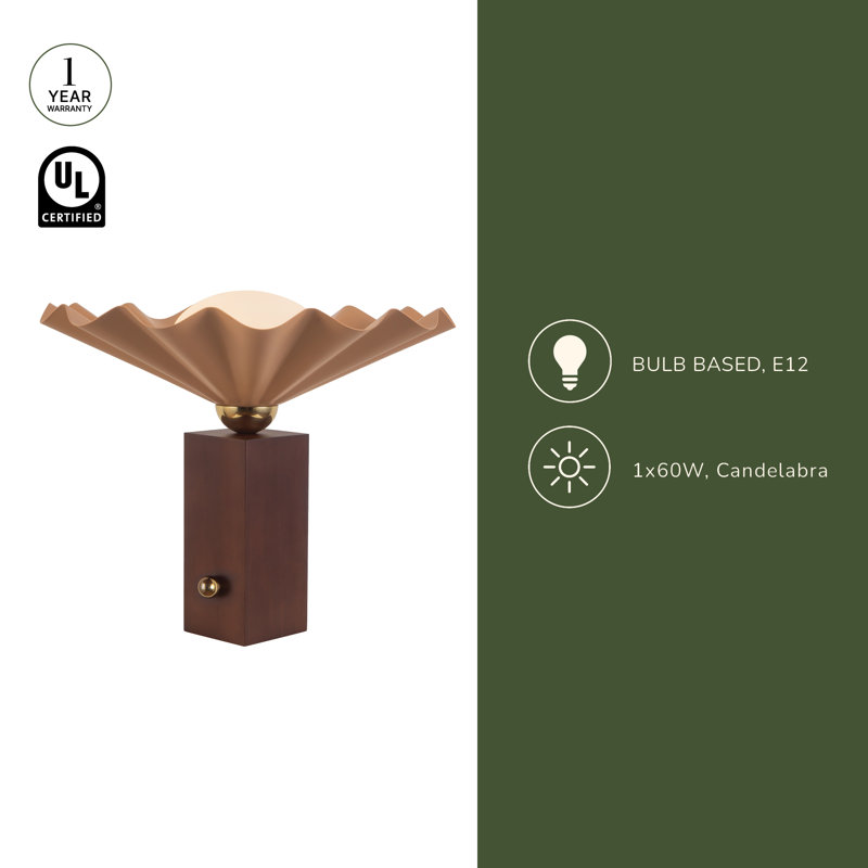 Furrow 14-in Red Table Lamp, Red