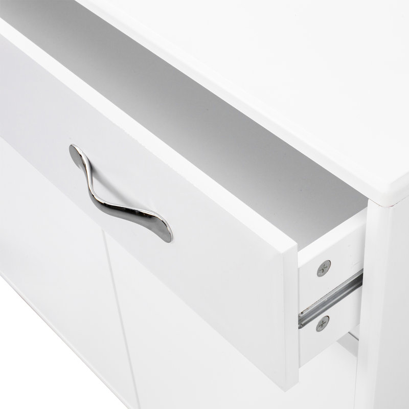 Two Door Side Table-White