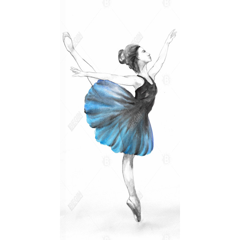 Small blue ballerina - 15.75"x31.50" Desk mat