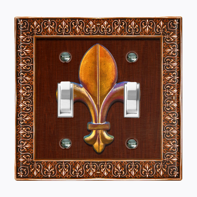 Patterned 2 - Gang Toggle Light Switch Standard Wall Plate