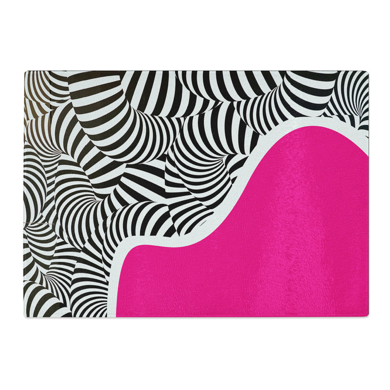 Abstract Zebra Lines No.2 Chopping Board, 0.4cm H x 20cm W x 28.5cm L