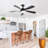 45 Inch Matte Black Smart Ceiling Fan With DC Motor Alexa APP Control Quiet Reversible Operation Dimmable Lighting And Timer-2006398043-2006398045