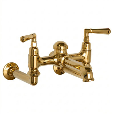 P1128  Wall Mounted Faucet with 6" Wall Mount Couplers and Lever Handles