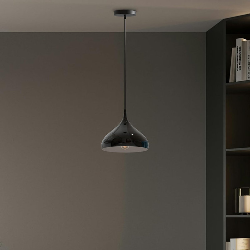 1 - Light Teardrop Pendant, Shiney Black