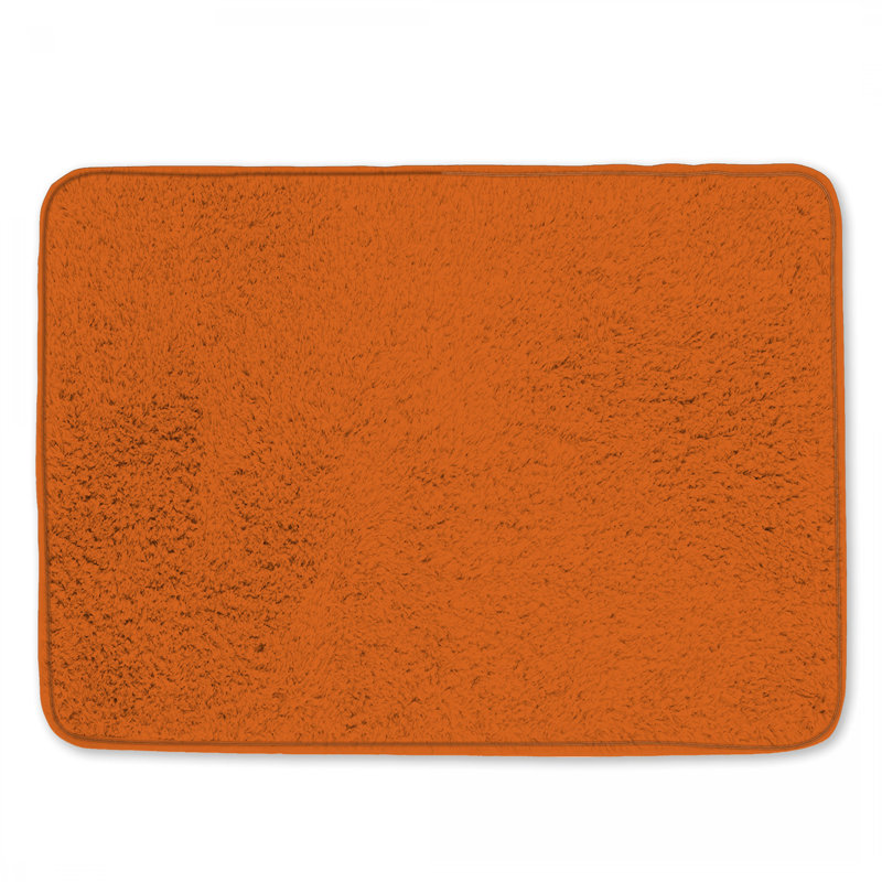 Tapis de bain uni à fond orange, 24 po L x 17 po L