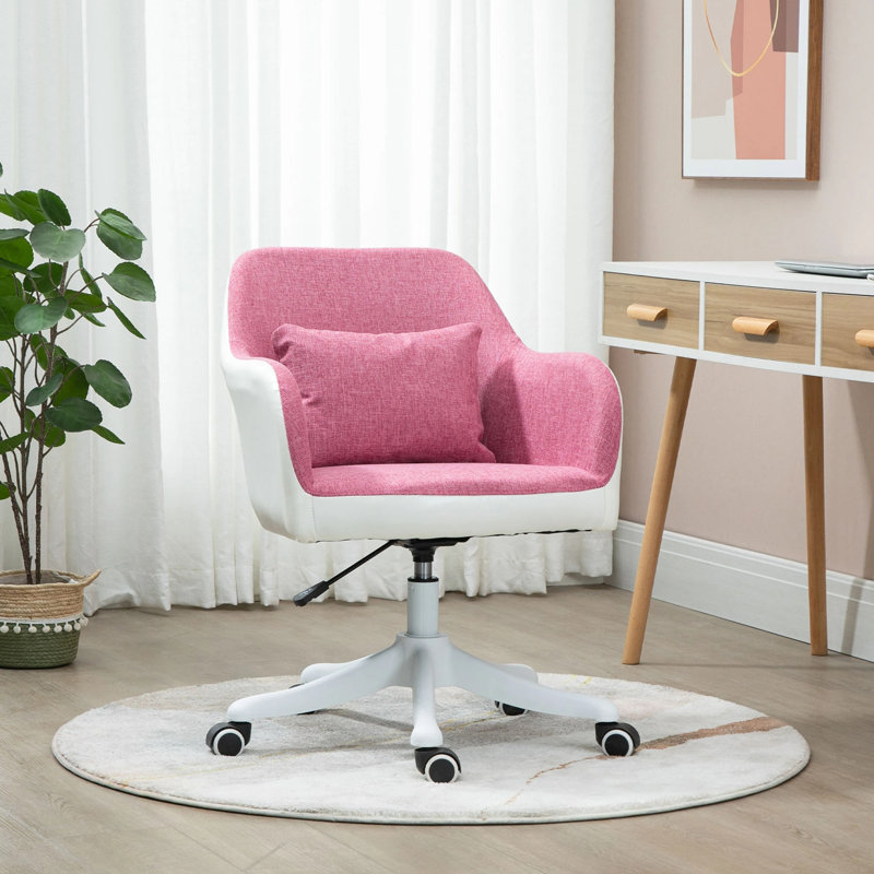 Chaise de travail, Rose / blanc, Blanc