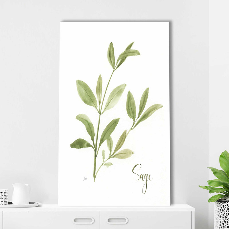 «Herb Sage» par Nan - Peinture, L 18 po x H 30 po, Toile tendue