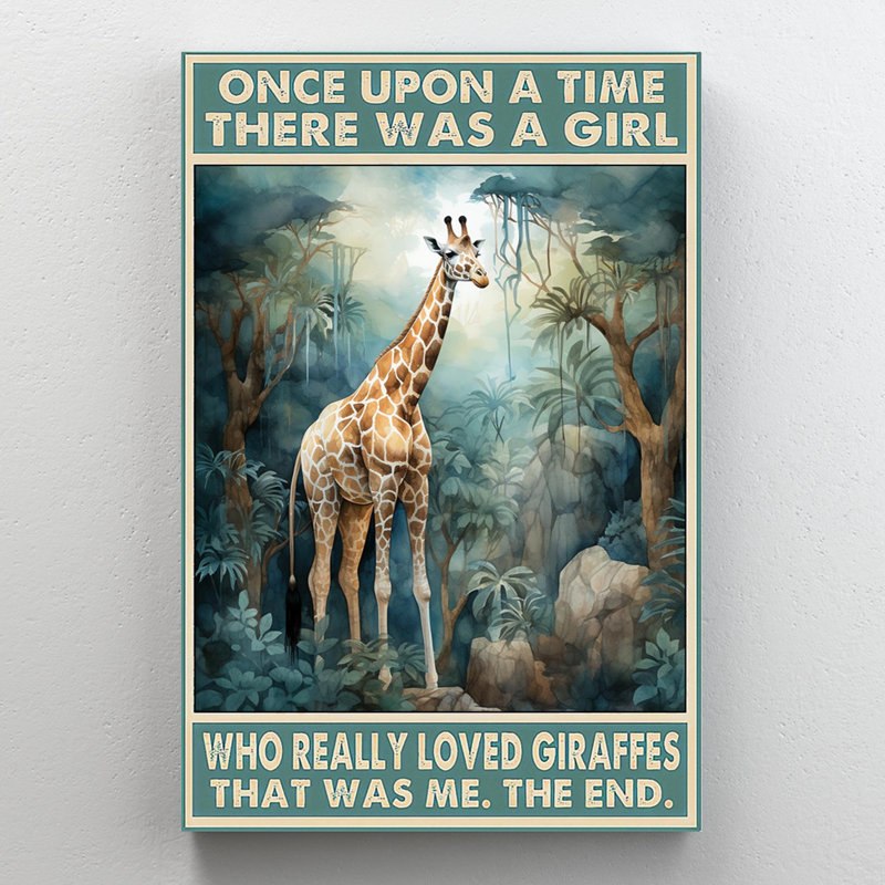 «Who Really Love Giraffe», impression graphique sur toile, 1 pièce, H 36 po x l 24 po x P 1,25 po