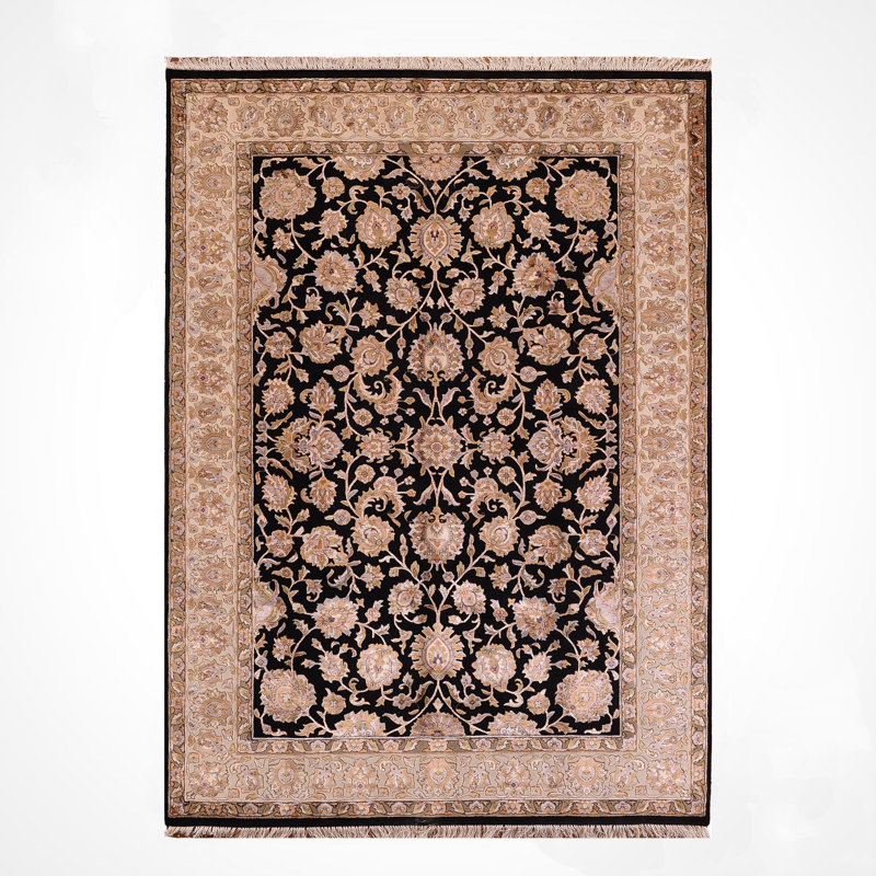 Tapis en laine beige noué à la main Original Original