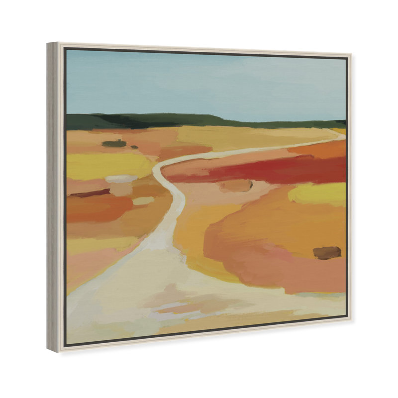 Yellow Road Print by Oliver Gal, 31" H x 31" W, Silver Floater Frame