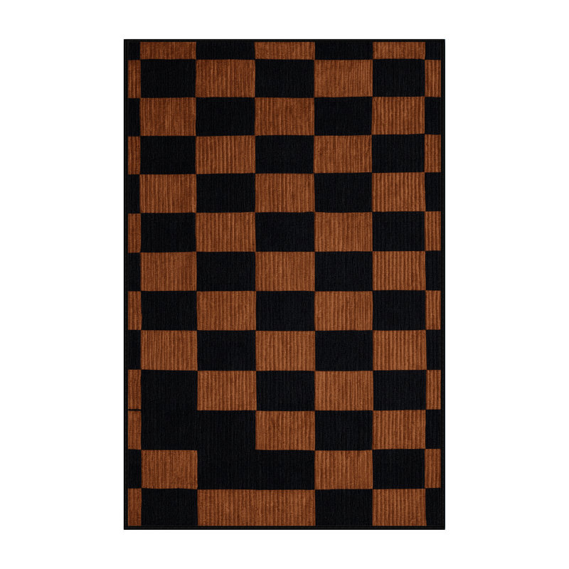 Tapis gris à carreaux lavable à la machine, Tapis de couloir 2 pi x 5 pi
