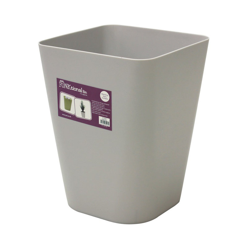 Plastic Open Waste Bin - 41.64L, Grey