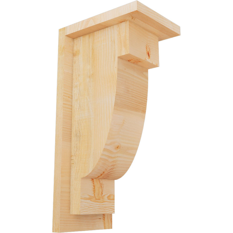 Corbeau alpin avec contre-plaque, H 16 po x l 6 po x P 8 po, Sapin de Douglas, Sciage brut