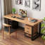 78,74 po Burlywood + bureau rectangulaire en bois massif noir et fer-109707331-109707329
