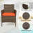 3 Piece Patio Bistro Set, Outdoor PE Rattan Wicker Furniture Set with 2 Chairs and Glass Top Coffee Table, Small Porch Furniture Conversation Set with Cushions for Balcony, Yard, Garden-448535502-448535501