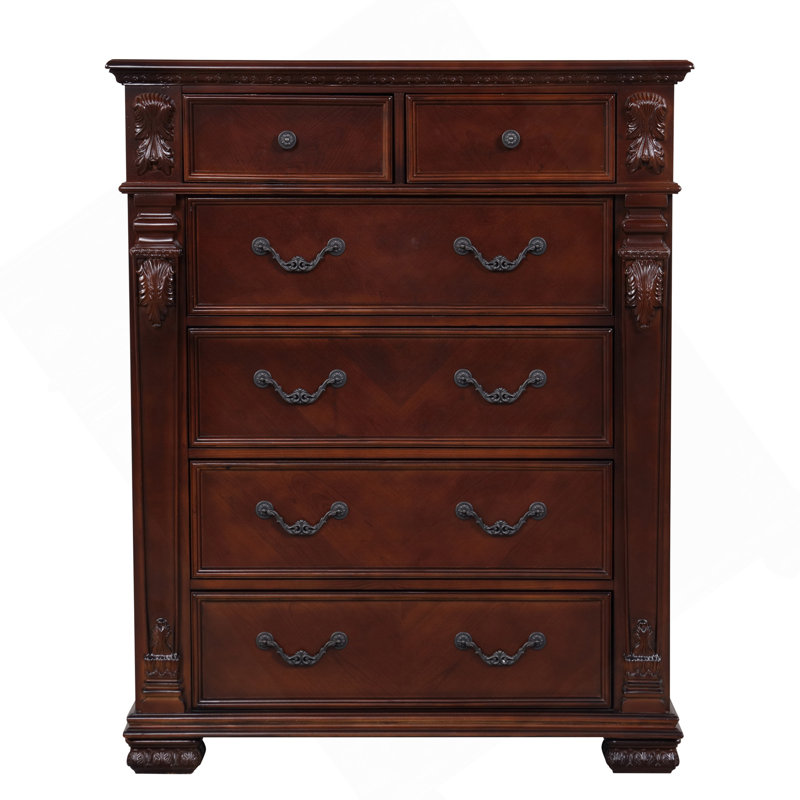 Commode 6 tiroirs Lyndon G09400-CH, cerise