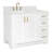 Freitas 42'' Solid Wood Single Bathroom Vanity in White with 1.5'' Carrara White Quartz Top, Right Offset, Rectangle Sink-2109312534-2134140392-2134140395