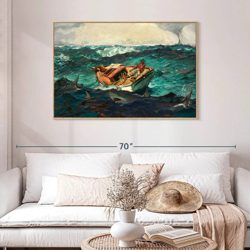 Le Gulf Stream 1899, 46 po x 31 po, Cadre flottant en bois naturel