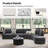 Grandon 150" Modern Modular Curved Sectional Sofa with One Ottoman-707463389