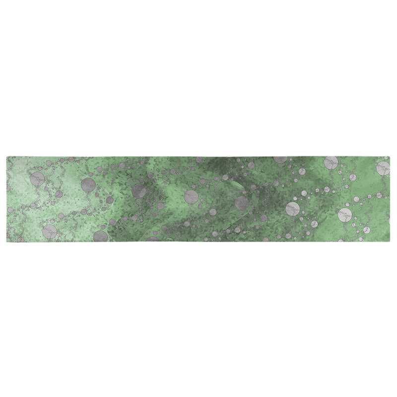 Avicia Planets Stars Table Runner, 90" L x 16" W, Green