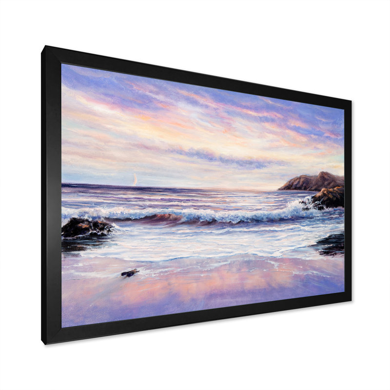 Wild Blue Ocean Waves VI - reproduction d'art sur toile, Cadre photo noir, H 8 po x l 12 po x P 1 po