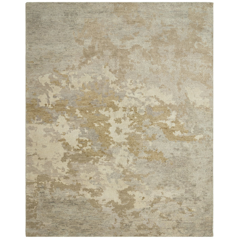 Tapis en laine noué à la main Melancon Sand Drift, Rectangle 8 pi x 10 pi