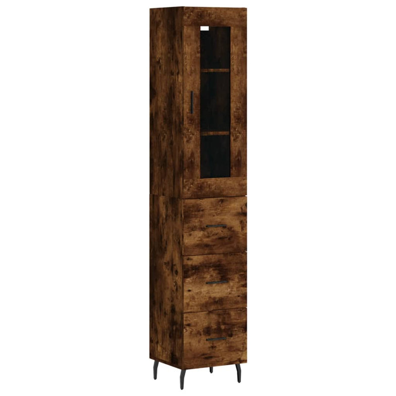 Mikala Display Cabinet, Smoked Oak