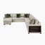 Canapé modulaire en microfibre 5 pièces de 140 po avec lit escamotable, ports de charge intégrés et rangement caché 140 po.-133251122