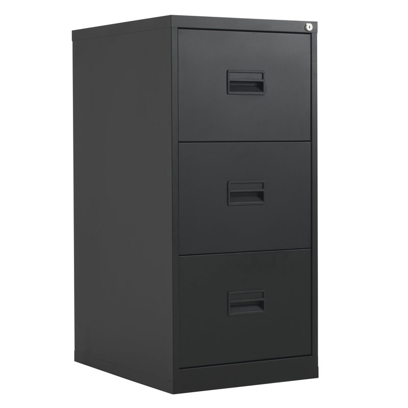 46.5cm Wide 3 -Drawer Steel File Cabinet, Black