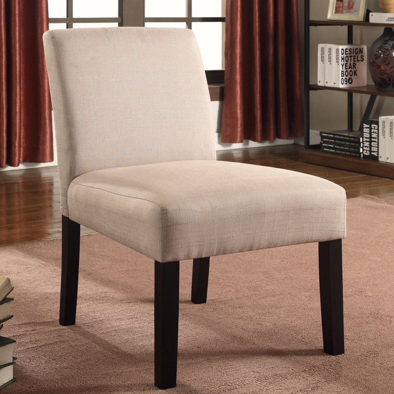 Devansh Upholstered Slipper Chair, Beige