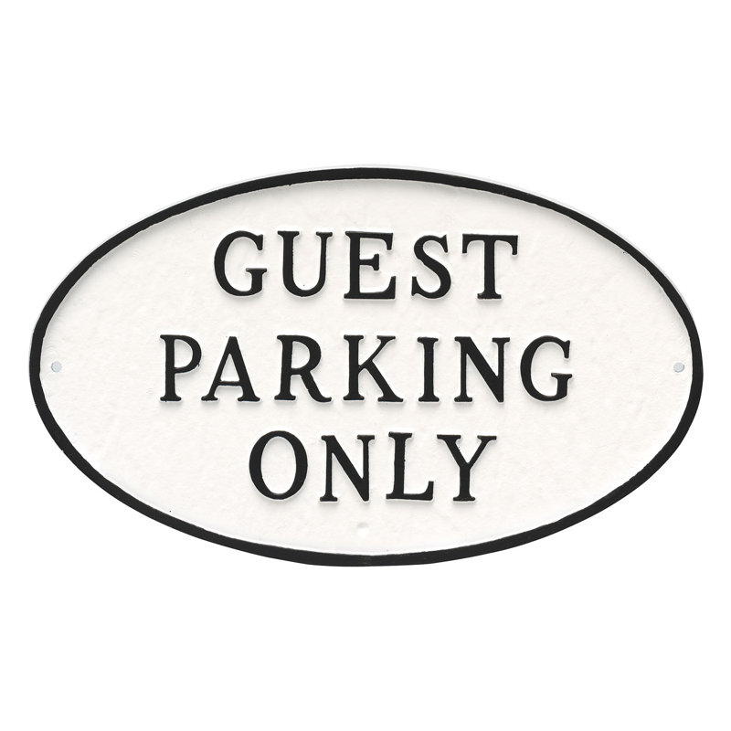 Plaque de jardin guest only, Blanc / Noir, H 6 po x l 10 po x P 0,25 po