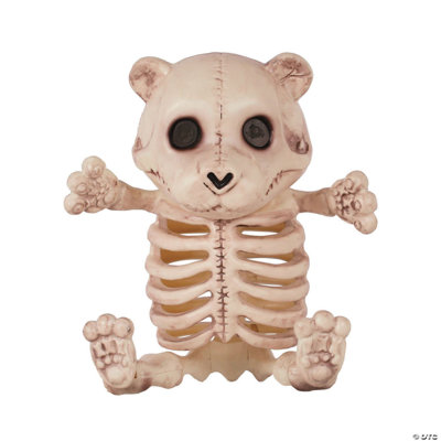 13 1/4 Inch Sitting Bear Plastic Skeleton Halloween Tabletop Decoration