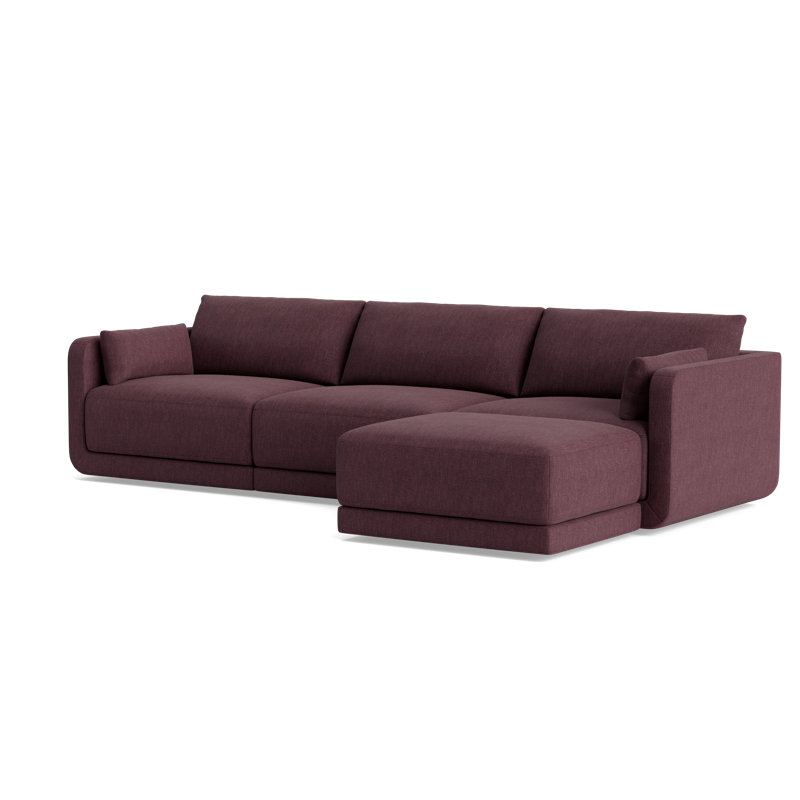 Eva Sofa With Chaise (116"), Performance Weave - Aubergine