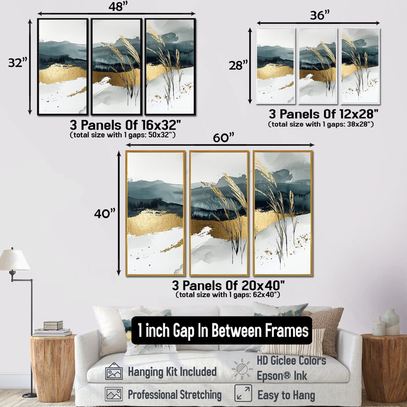 Black Winters Hush Landscape II - Ensemble de décorations murales paysage d'hiver, H 28 po x l 36 po x P 1 po