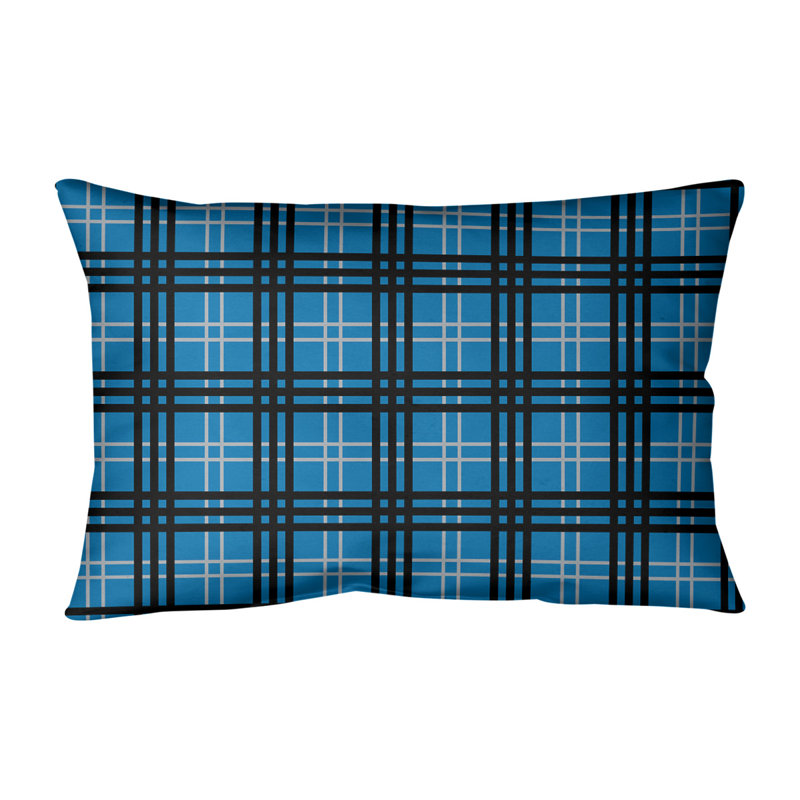 Housse de coussin Detroit Luxury, Bleu Honolulu / argent / noir, Polyester filé