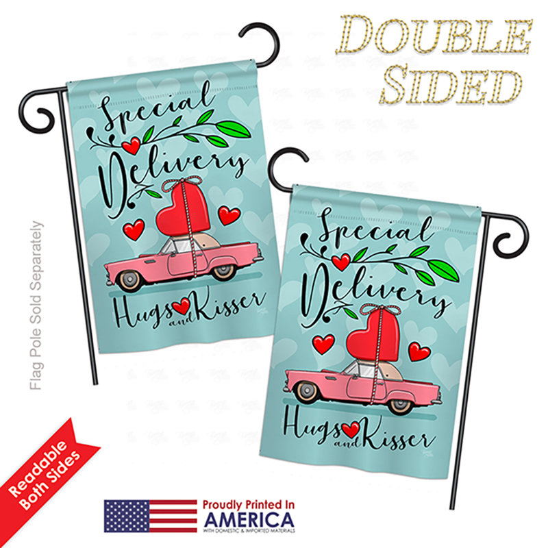 Double Sided 18.5'' H x 13'' W Polyester Valentine's Day Garden Flag