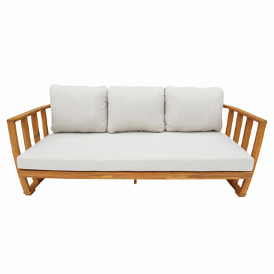 Baryn Acacia Patio Sofa With Cushions by Direct Wicker