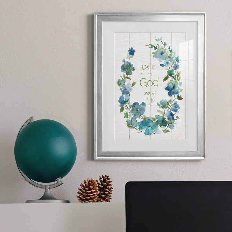 «Offrez-le à Dieu» - Reproduction d'art textuel sur papier encadré, H 18,5 po x l 24,5 po x P 1,5 po, Argent