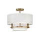 Graham Three-Light Semi-Flush Mount Ceiling Light w/ Faux Parchment Shades